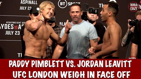 UFC Fight Night London Paddy Pimblett Vs Jordan Leavitt Weigh In Face