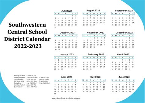 [SWCSK] Southwestern Central School District Calendar 2022-23