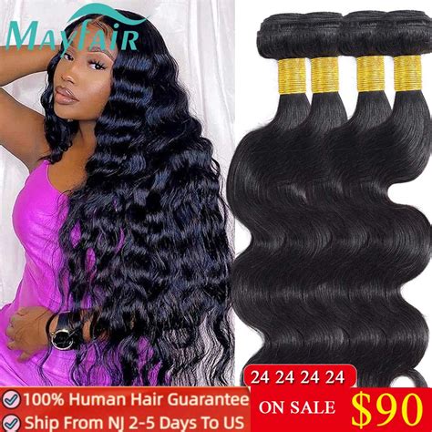 Tissage En Lot Br Silien Naturel Remy Body Wave Pouces Extensions