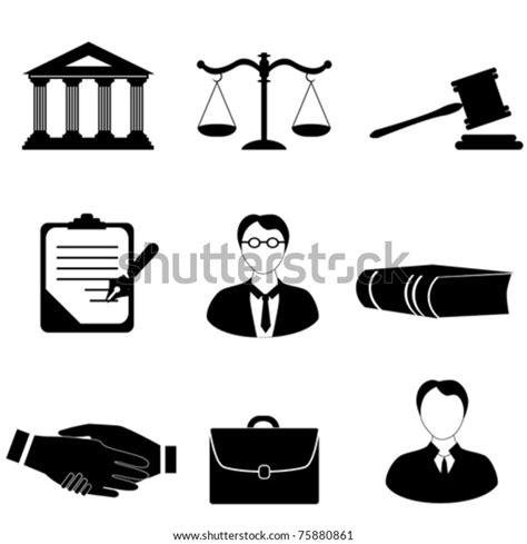 Law Legal Justice Related Symbols Stock Vector (Royalty Free) 75880861