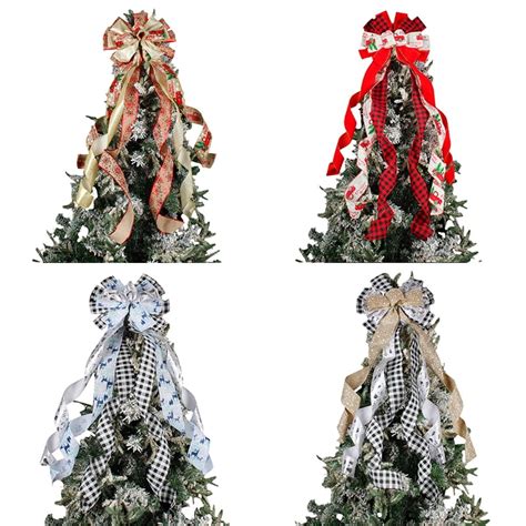 12"*43" Large Christmas Bows for Tree Christmas Tree Top Dress 1Pcs ...