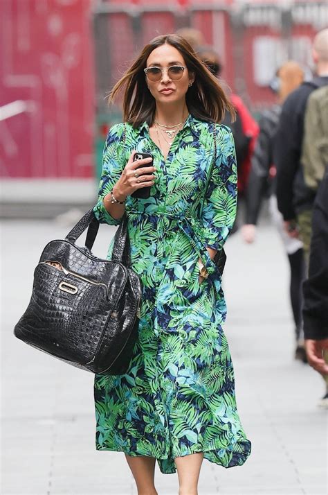 Myleene Klass In A Floral Green Dress At Smooth Radio In London 11 Gotceleb