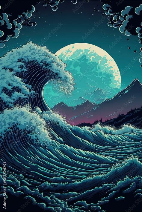 Japanese Wave Art Wallpaper