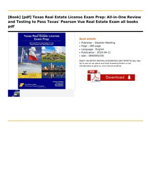 Fillable Online Book Pdf Texas Real Estate License Exam Prep All In