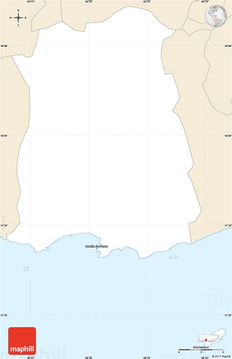 Classic Style Simple Map of Ponce