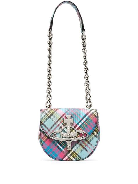 Vivienne Westwood Sofia Tartan Check Crossbody Bag In Blue Lyst Australia