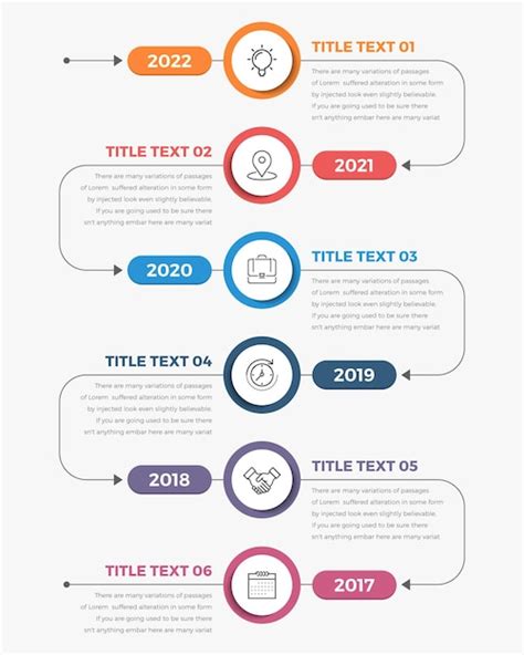 Infograf A De L Nea De Tiempo Vertical Moderna Vector Premium