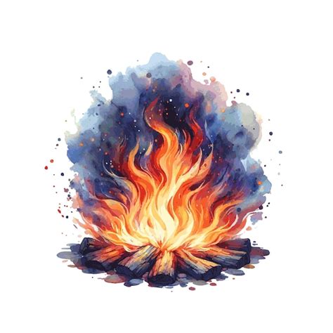 Premium Vector Watercolor Paint Hot Fire Burn Illustration
