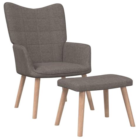 Chaise De Relaxation Avec Tabouret Taupe Tissu Vidaxl Leroy Merlin