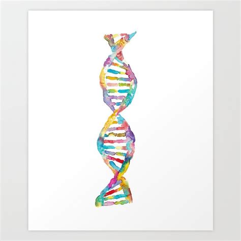 Dna Genetic Art Print Dna Helix Genetic Watercolor Abstract Dna