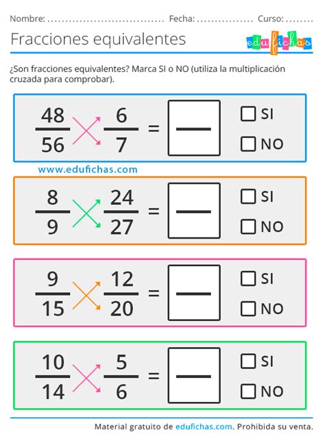 Fracciones Equivalentes Cuadernos Para Ni Os