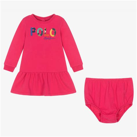 Ralph Lauren - Baby Girls Pink Polo Dress | Childrensalon Outlet