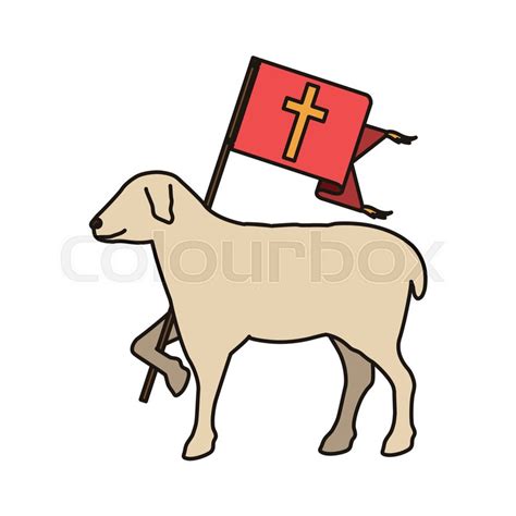 Lamb of God Christian Symbol icon over ... | Stock vector | Colourbox