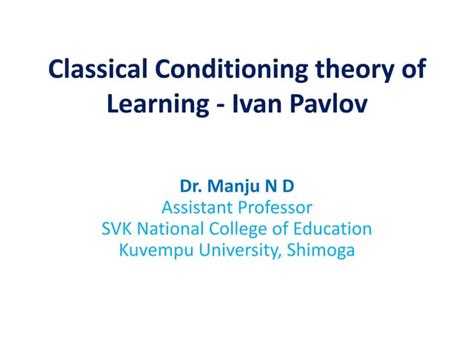 Classical Conditioning Theory Ppt