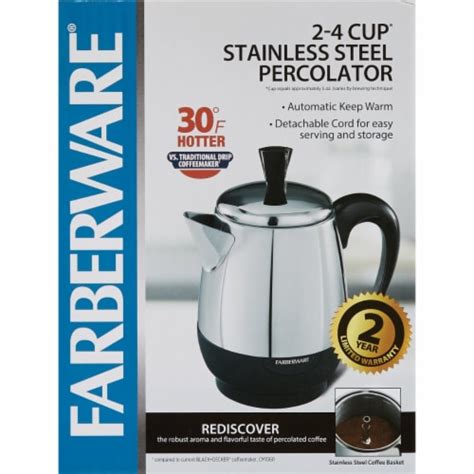 Farberware 4 Cup Stainless Steel Coffee Percolator FCP240 1 Fred Meyer