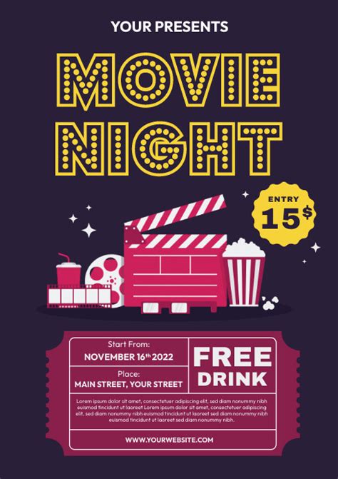 Movie Night Flyer Template Postermywall