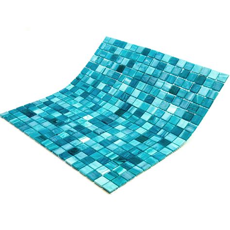 12x12 Arctic Blue Glossy Glass Mosaic Tile Arctic Blue Glass Tile