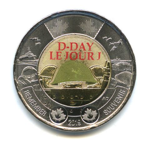2 доллара «75 лет высадке союзников в Нормандии, Цветное покрытие» 2019 ...
