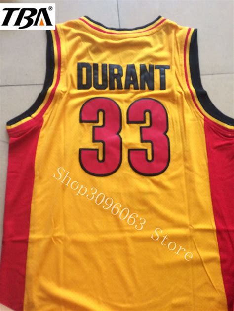 Tba Mens 33 Kevin Durant Oak Hill High School Embroidered Stitched Red