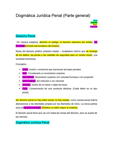 Dogmatica Juridica Penal Dogmática Jurídica Penal Parte general