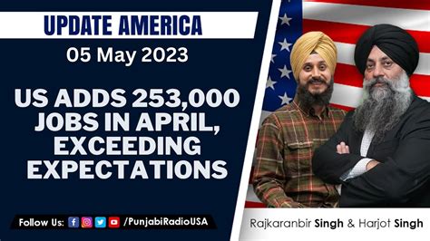 Update America 05 May 2023 Us Adds 253000 Jobs In April Exceeding