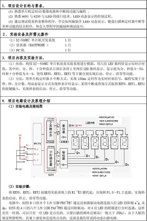 单片机课程设计报告 word文档在线阅读与下载 免费文档