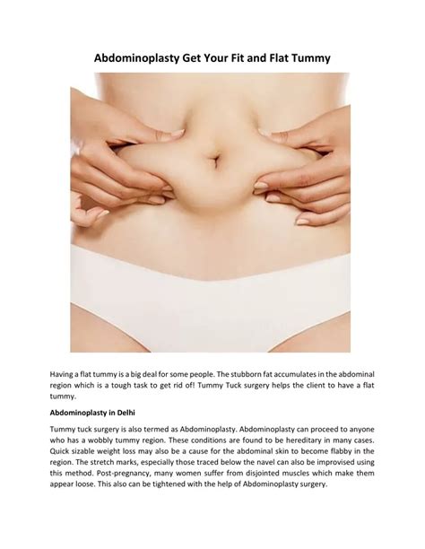 PPT Abdominoplasty Get Your Fit And Flat Tummy PowerPoint