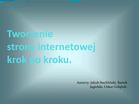 PPT Tworzenie Strony Internetowej Krok Po Kroku PowerPoint