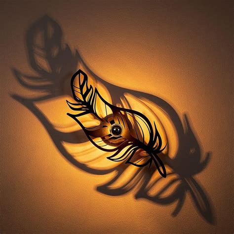 Shadow Lamp, Wooden Lamp,wall Decor, Wall Art, Wall Shadow Lamp, Black ...