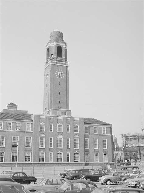 Barking Town Hall And Clock Tower With Cars Below 1967 Barking And