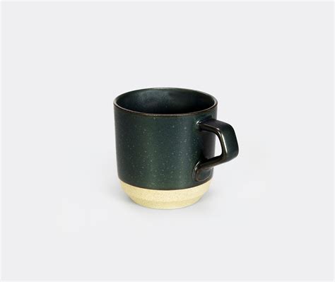 Kinto Japanese Ceramic Black Glazed Mug With Stoneware Base Zen Minded