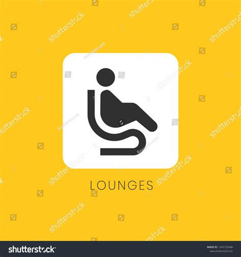 Yellow Airport Lounges Icon Sign Vector Stock Vector Royalty Free