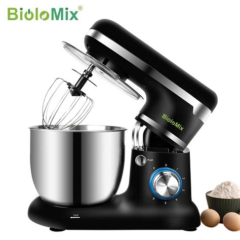 Biolomix suporte misturador tigela de aço inoxidável 6 speed cozinha