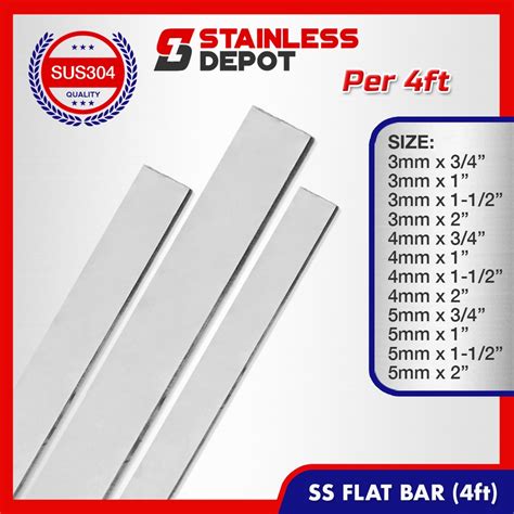 Ss 304 Flat Bar Sizes