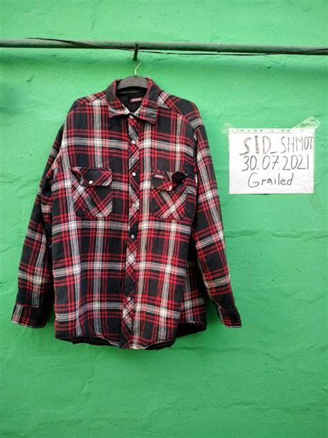 Vintage 2000s Dickies Lined Flannel Button Up Heavy Coat Carhartt