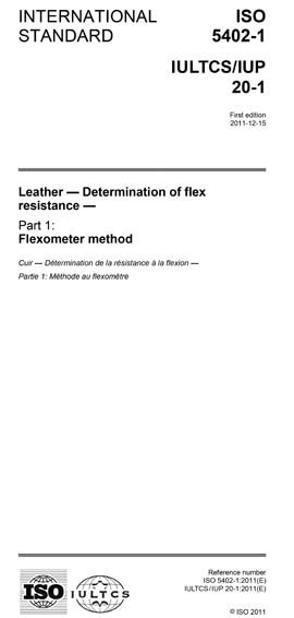 ISO 5402 1 2011 Leather Determination Of Flex Resistance Part 1