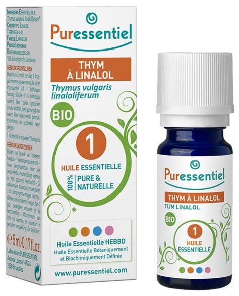 Huile essentielle bio thym à linalol Puressentiel flacon de 5 ml