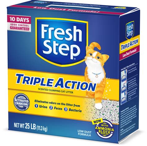 Fresh Step Triple Action Scented Litter, Clumping Cat Litter, 25 Pounds ...