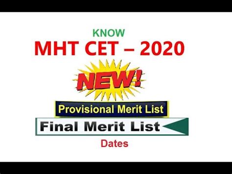 Mht Cet Know New Provisional Merit List Final Merit List Dates Also