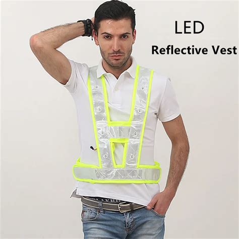 High Visibility LED Light Up Safety Reflective Vest Night Safety