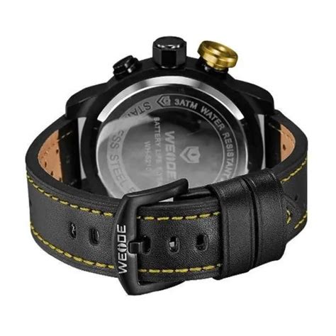 Relógio Masculino Weide AnaDigi WH 5210 Preto e Amarelo Relógios