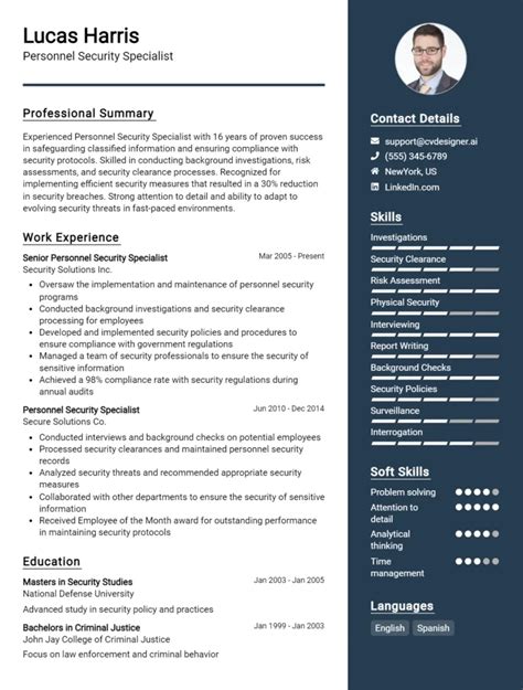 9 Security Specialist CV Examples And Top Free Templates For 2024