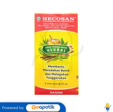 Hecosan Sirup Ml Box Stick Pack Kegunaan Efek Samping Dosis