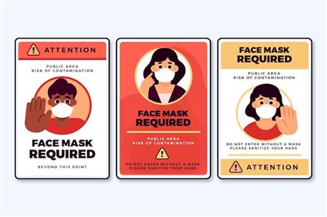 Premium Vector No Entry Without Face Mask Sign Set