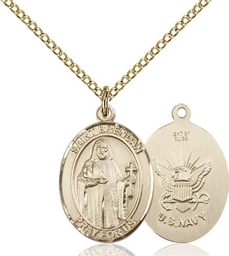 St Brendan the Navigator Navy Pendant - Gold Filled (#90253) - Catholic ...