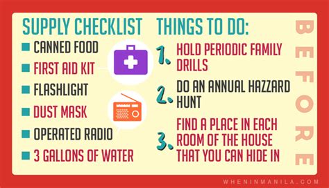 INFOGRAPHIC: Earthquake Preparation - Tips and Information - When In Manila