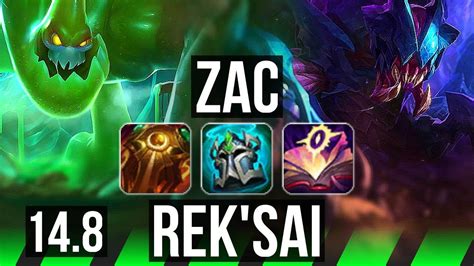 ZAC Vs REK SAI JGL 70 Winrate 6 2 23 Dominating EUW Master