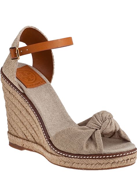 Tory Burch Macy Linen Espadrille Wedge Sandals In Natural Lyst