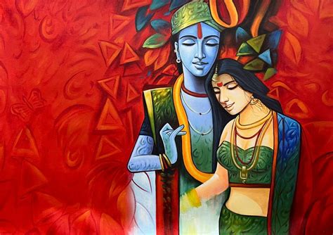 Radha Krishna Canvas Artwork Handpainted painting