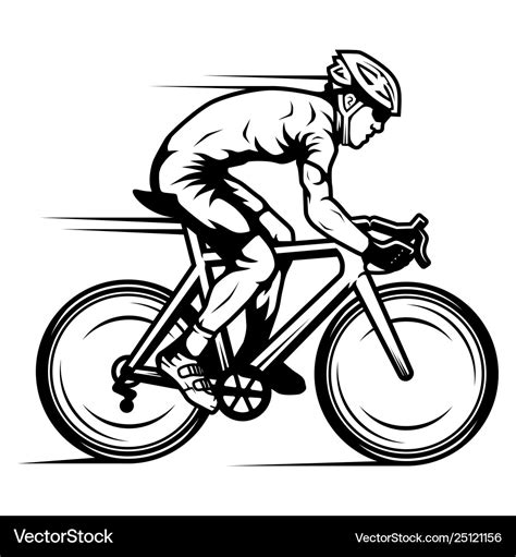 Professional Cyclist Riding A Road Bike In A Bike Vector Image